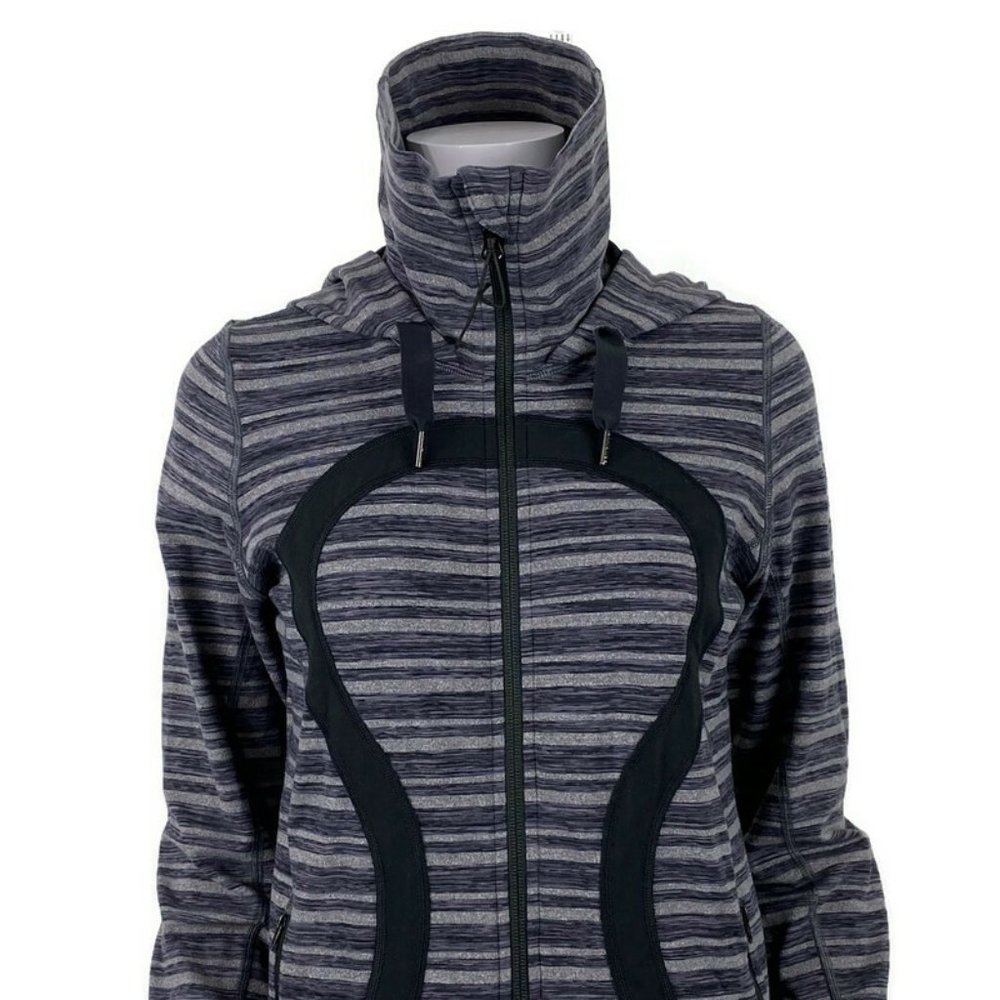 Lululemon Stride Jacket Black Stripes Galore sz 6 - Picture 4 of 8